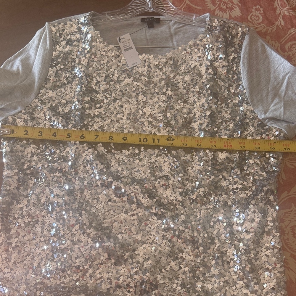 Talbots Silver Sequin Top - Picture 8 of 12